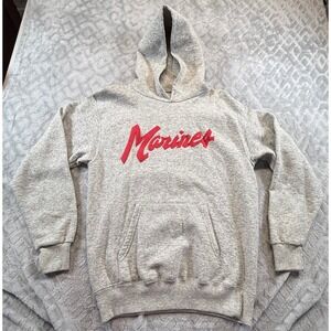 Vintage Marines Soffe Heavy Sweats L Hoodie USMC Gray USA Sweatshirt Pullover